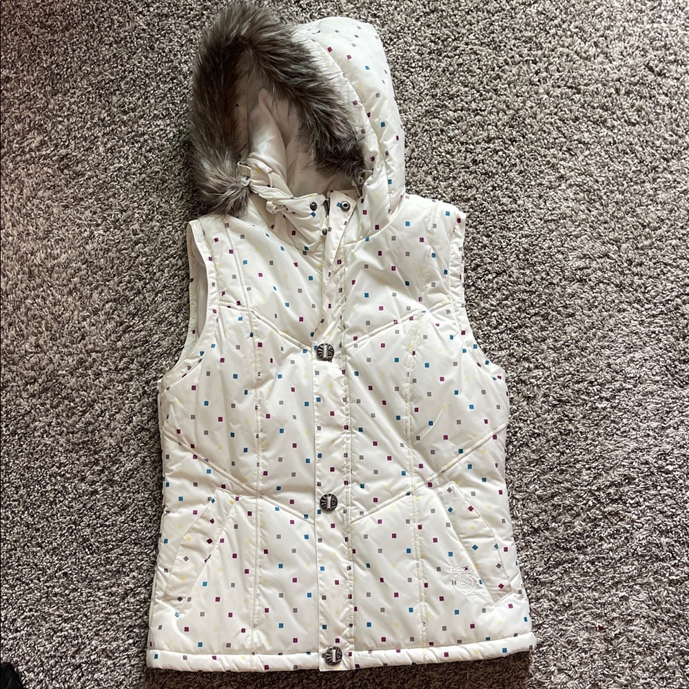 Burton Hooded Vest with Fur Trim